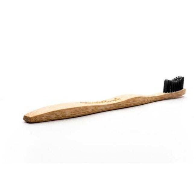 Tandenborstel bamboe adult zwart brush soft 1 Stuks
