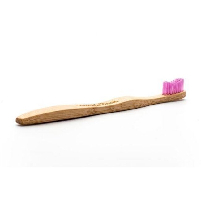 Tandenborstel bamboe adult roze brush soft 1 Stuks