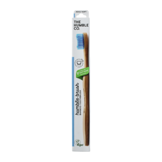 The Humble Co Tandenborstel bamboe adult blauw brush soft 1 Stuks