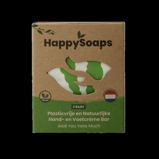 Happysoaps Happysoaps Barre de crème mains et pieds à l'aloe vera 40 grammes