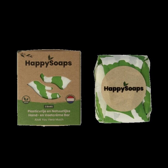 Happysoaps Barre de crème mains et pieds à l'aloe vera 40 grammes