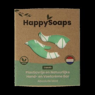 Happysoaps Hand & voetcreme bar absolute mint 40 Gram