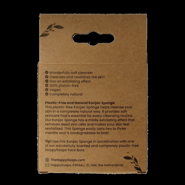 Happysoaps Éponge Konjac Peau Sensible 1 Pièce
