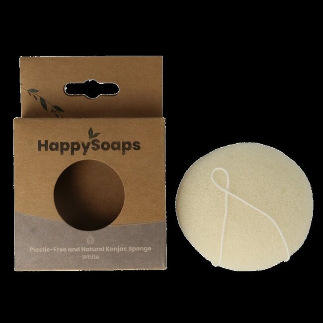Happysoaps Éponge Konjac tous types de peaux 1 pièce