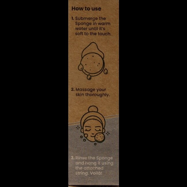 Happysoaps Éponge Konjac tous types de peaux 1 pièce