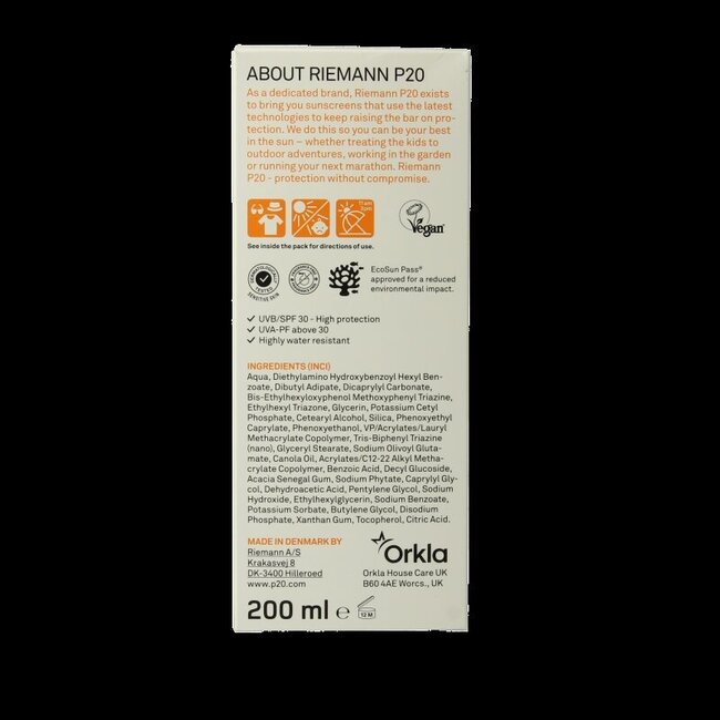 P20 Sensitive lotion SPF30 200 Milliliter