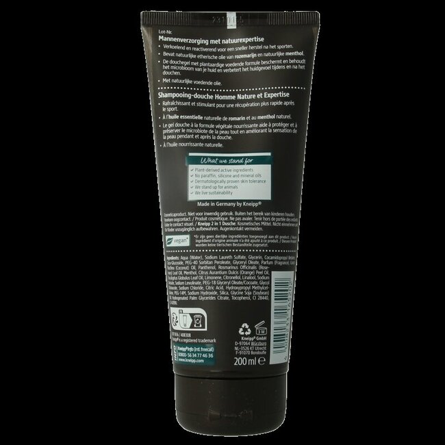 Kneipp Men Douche 2-en-1 Corps et Cheveux Sport 200 ml