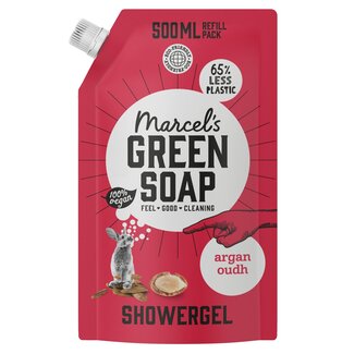 Marcel's Green Soap Showergel argan & oudh navulling 500 Milliliter