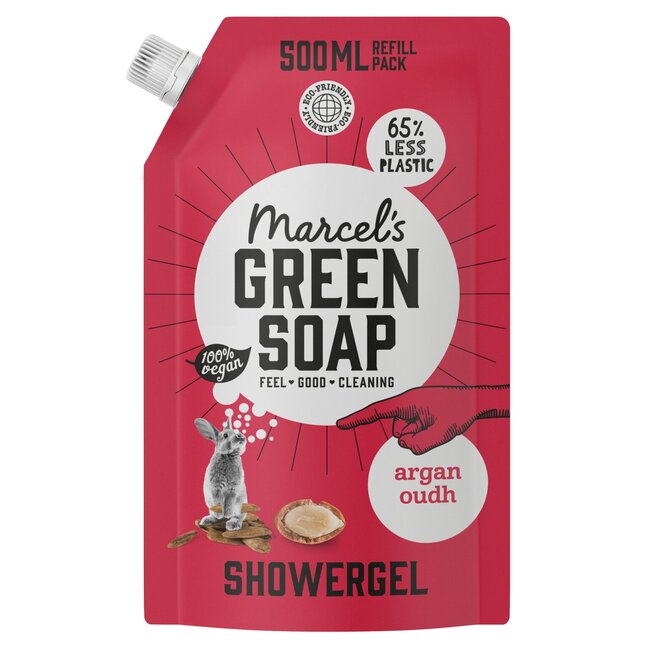 Showergel argan & oudh navulling 500 Milliliter