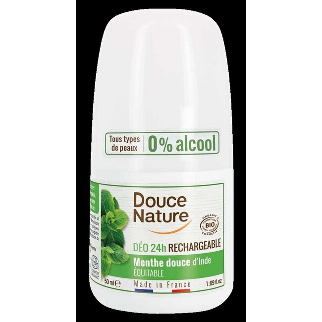 Deodorant roll on mint hervulbaar 50 Gram