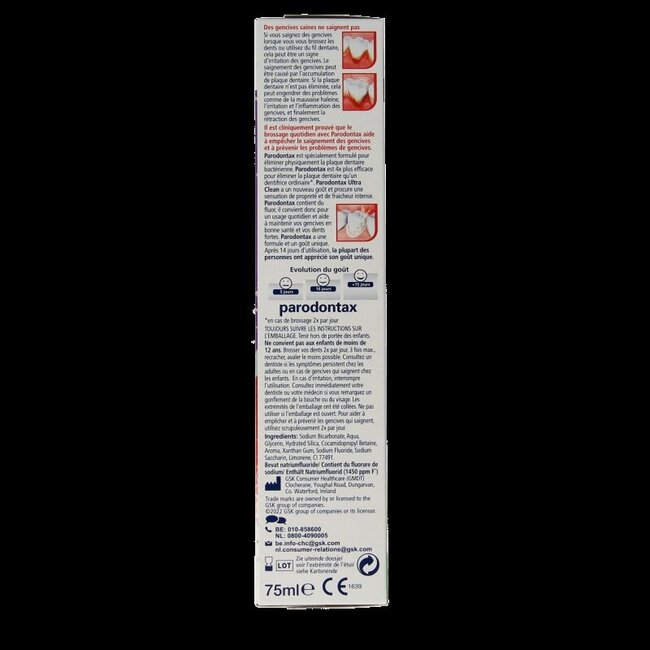 Dentifrice Parodontax Ultra Clean 75 millilitres