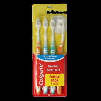 Colgate Brosse à dents Colgate Extra Clean Souple - Lot de 4