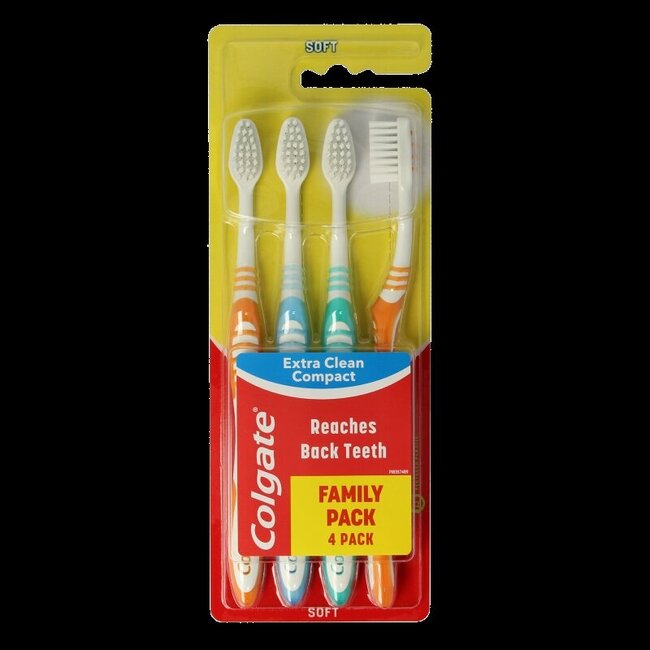 Tandenborstel extra clean soft 4 Stuks
