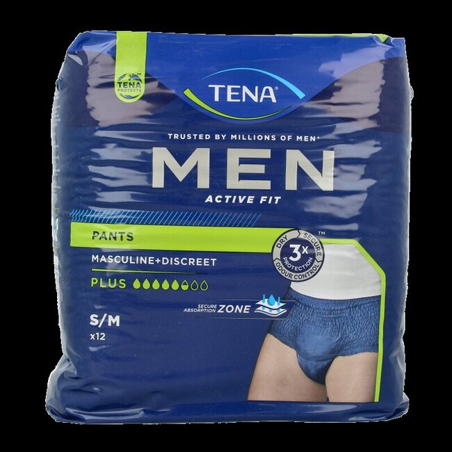 Men active fit pants plus S/M 12 Stuks