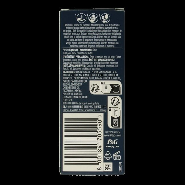 Huile à barbe Gillette King C. 30 ml