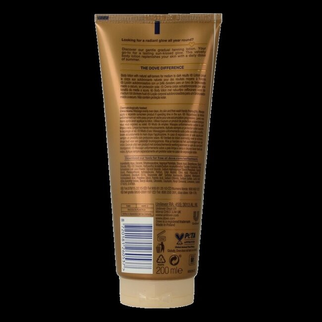 Dove Bodylotion summer dark 200 Milliliter