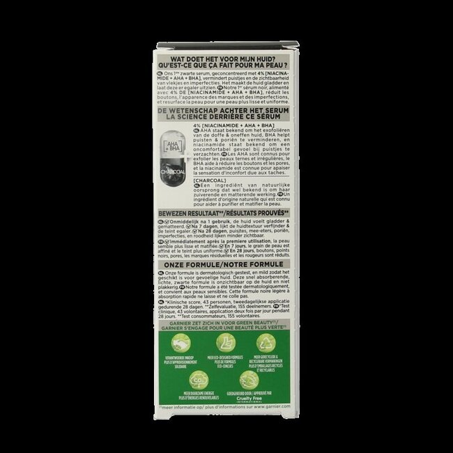 Garnier PureActive Sérum AHA + BHA au Charbon 30 ml