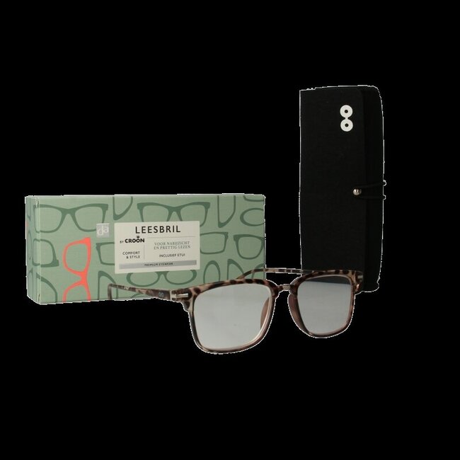 Leesbril Cooper brown panther +2  1 Stuks