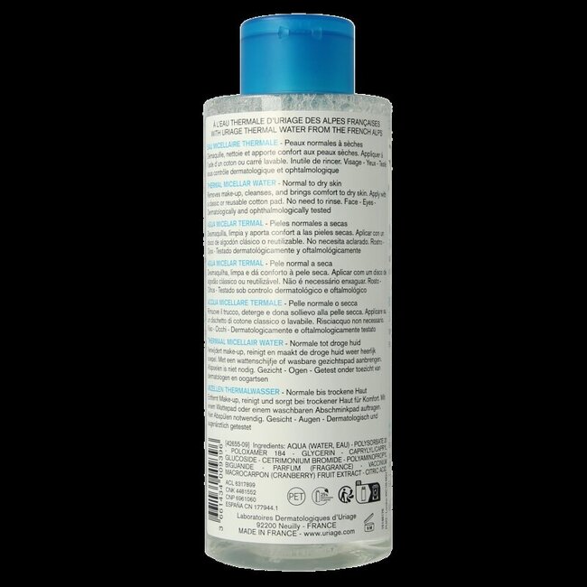 Uriage Thermal micellar water normale/droge huid 500 Milliliter