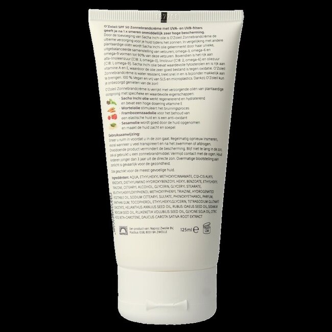 O' Zoleil Crème Solaire SPF50 125 Millilitres