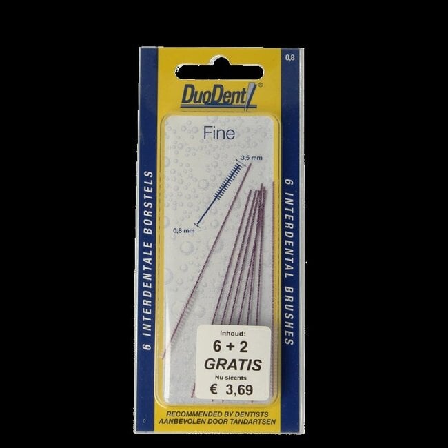 Interdentale borstels fine 8 Stuks