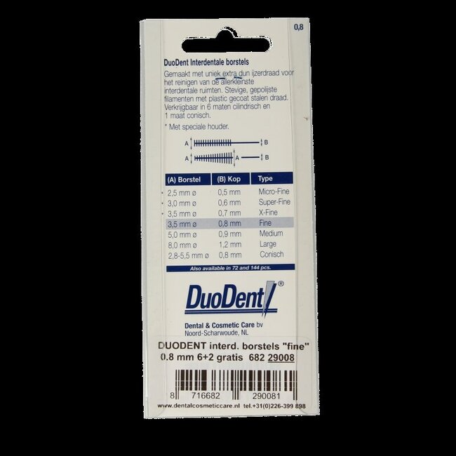 Brossettes interdentaires Duodent fine 8 pièces