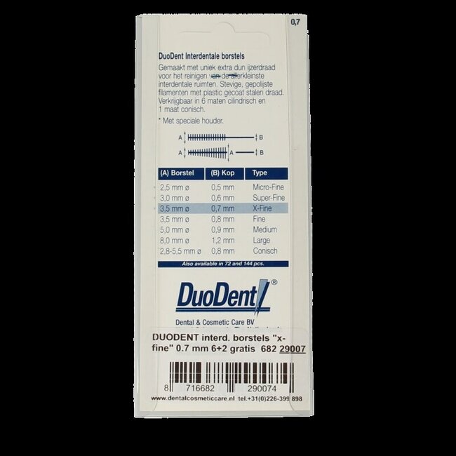 Duodent Interdentale borstels x-fine 8 Stuks