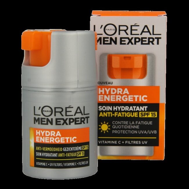 Men Expert Hydra energetic hydraterende gezichtscreme SPF15 50 Milliliter