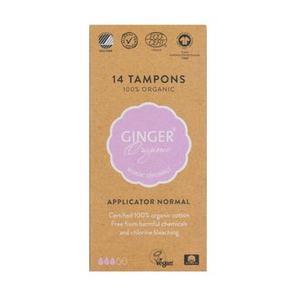 Ginger Organic Tampon normaal met applicator 14 Stuks