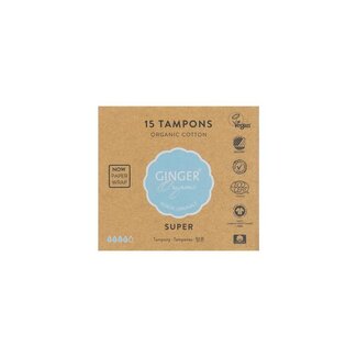 Ginger Organic Ginger Organic Tampon super 15 Stuks