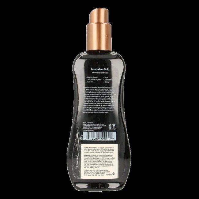 Australian Gold Spray gel met bronzer SPF10 237 Milliliter