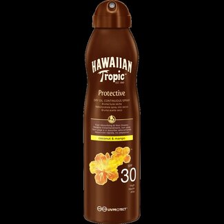 Hawaiian Tropic Huile sèche protectrice Hawaiian Tropic noix de coco & mangue spray SPF30 180 ml