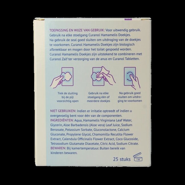 Lingettes Curanol Hamamélis 25 pièces