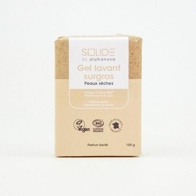 Cleansing bar bio  gel droge huid sheabutter 100 Gram