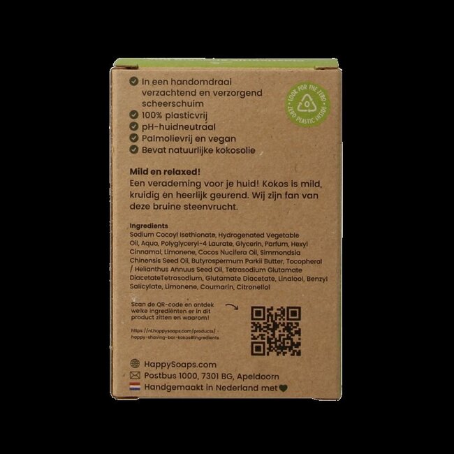 Happysoaps Shaving bar kokos 80 Gram