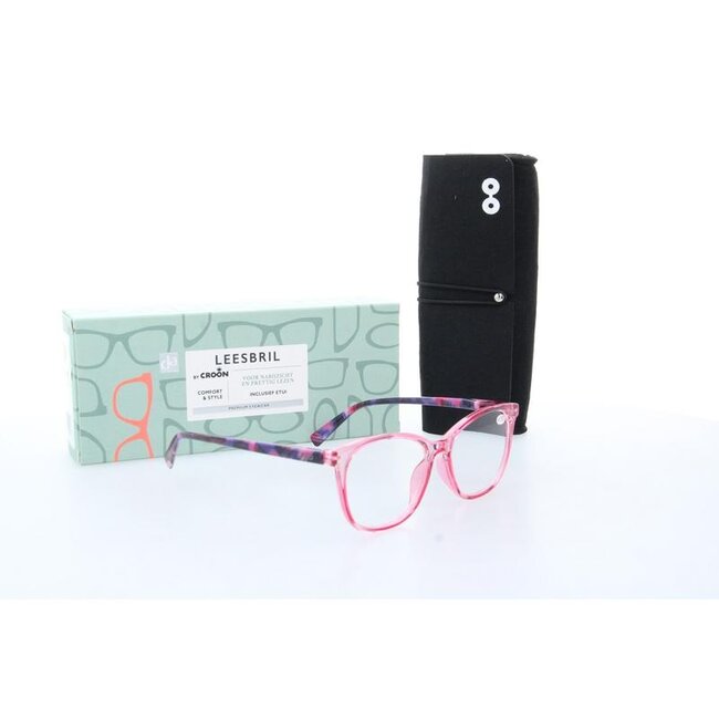 Leesbril Monroe pink +1.5  1 Stuks