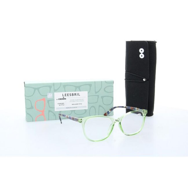 Leesbril Monroe green +2.5  1 Stuks