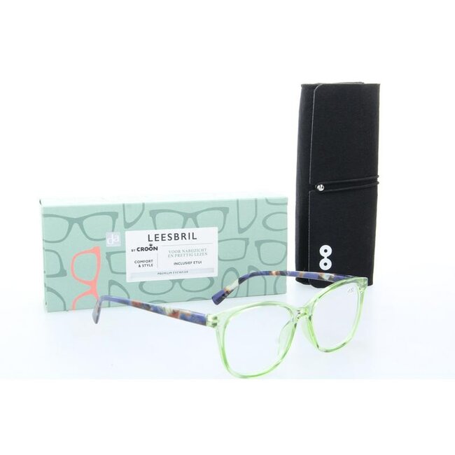 Leesbril Monroe green +1.5  1 Stuks