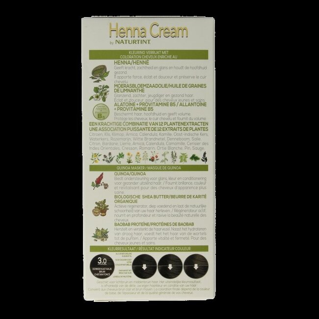 Naturtint Henna cream 3.0 dronker kastanje bruin 110 Milliliter