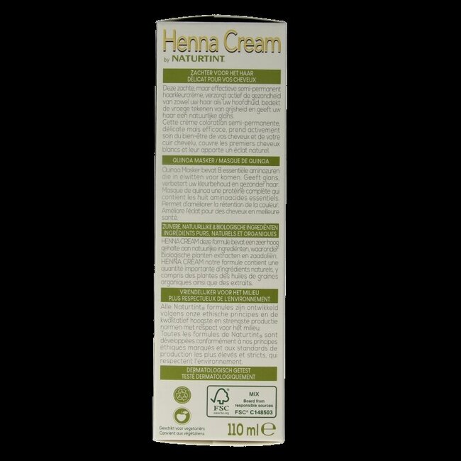 Naturtint Henna cream 3.0 dronker kastanje bruin 110 Milliliter