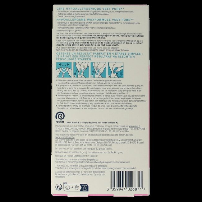 Veet Minima Bandes de Cire Jambes 40 Pièces