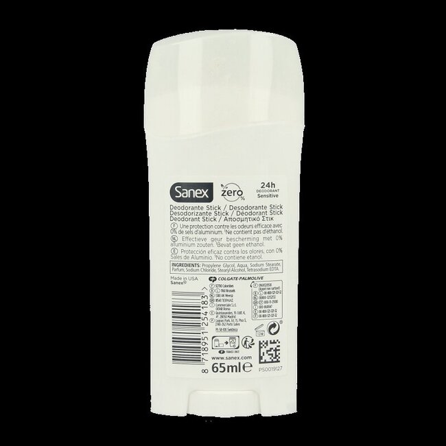 Sanex Déodorant stick zero % sensitive 65 ml