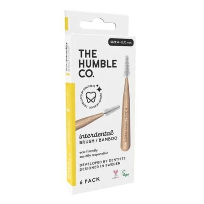 The Humble Co Interdental borstel 0.70 mm geel 6 Stuks