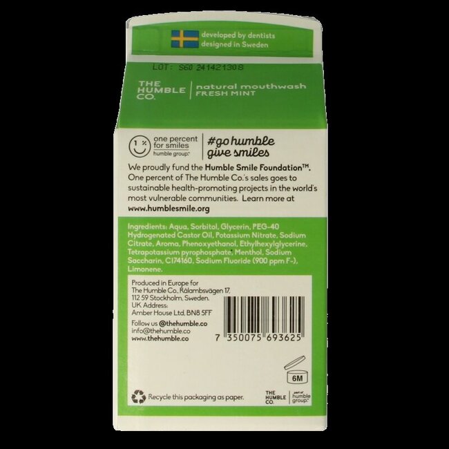 Bain de bouche The Humble Co menthe fraîche 500 ml