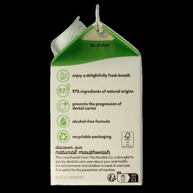 Bain de bouche The Humble Co menthe fraîche 500 ml