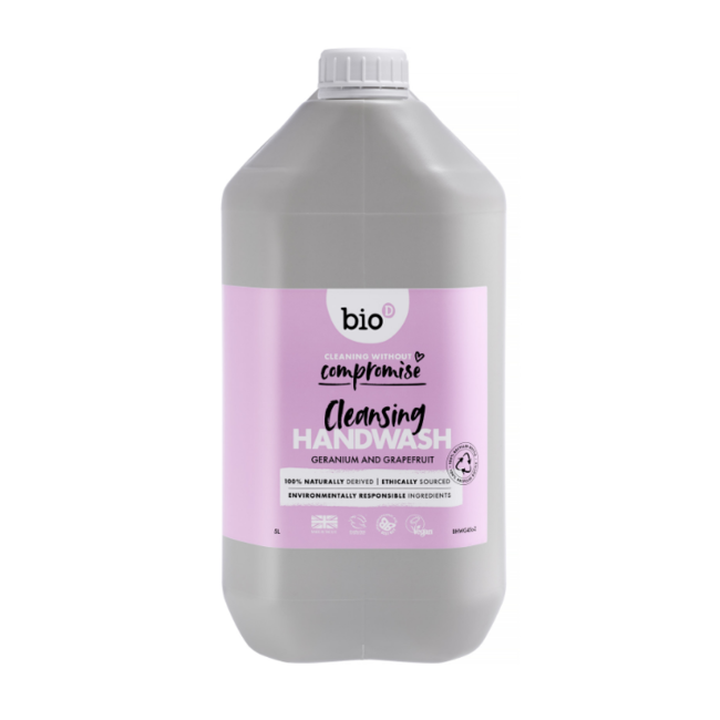 Savon liquide pour les mains Bio-D géranium et pamplemousse 5 litres