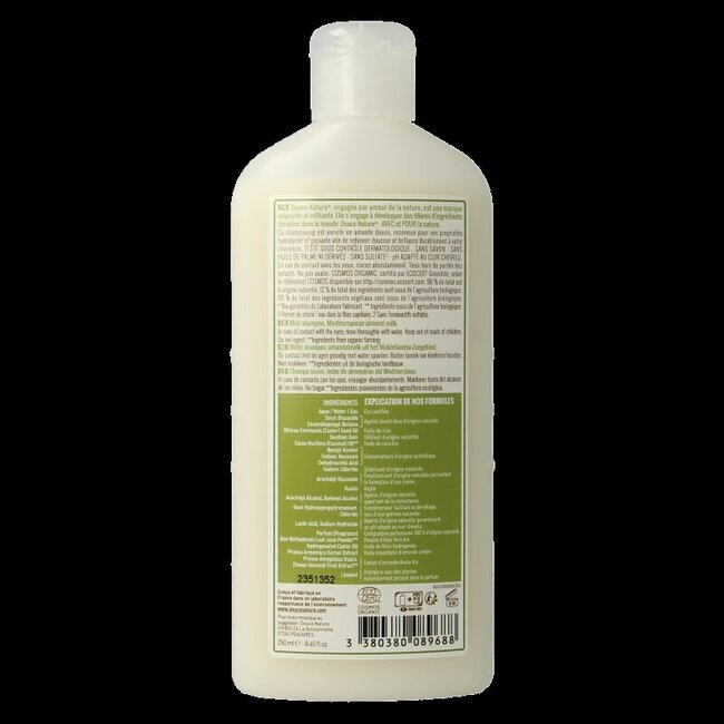 Douce Nature Shampoo normaal/droog haar amandelmelk bio 250 Milliliter