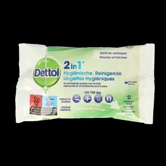 Dettol Lingettes Dettol 2-en-1 12 pièces