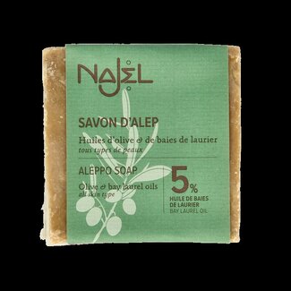 Najel Aleppo Savon d'Alep Najel à l'huile d'olive 5% laurier 190 g