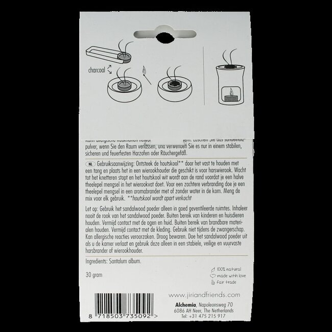 Jiri & Friends Harswierook sandalwood powder 30 Gram